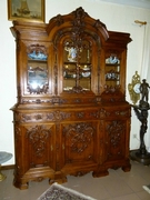 Liége style Luikse vitrine kast 19de eeuw in oak, Liége Belgium 1900