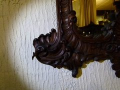 Louis 15 style Mirror in Oak, Belgium,Liége 1920