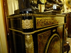 Napoleon 3 style Boulle 1-door cabinet, France 1860