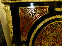 Napoleon 3 style Boulle 1-door cabinet, France 1860