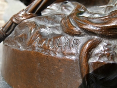 style Sculpture of Jeanne D'arc in patinated bronze, France signed by A.Allar 1880