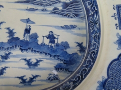 style Chinese plate blue and white in porcelain, China 1760-80