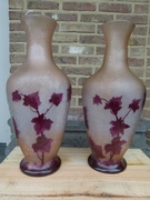 Art nouveau style Vases signed Legras in etched glass, France 1920