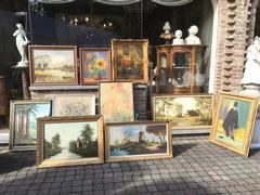 style Big lot of paintings in hand painted  1880-1990