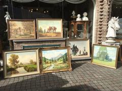 style Big lot of paintings in hand painted  1880-1990