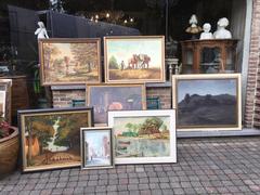 style Big lot of paintings in hand painted  1880-1990