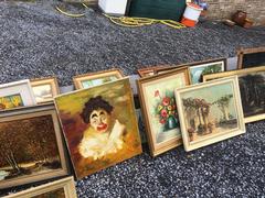 style Big lot of paintings in hand painted  1880-1990