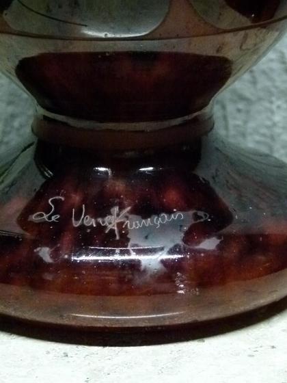 La verre Français signed big vase