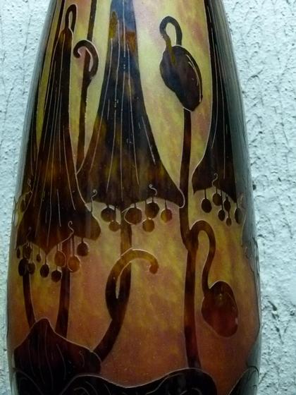La verre Français signed big vase
