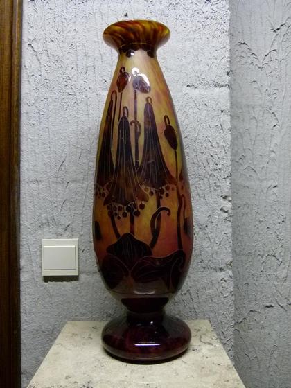 La verre Français signed big vase