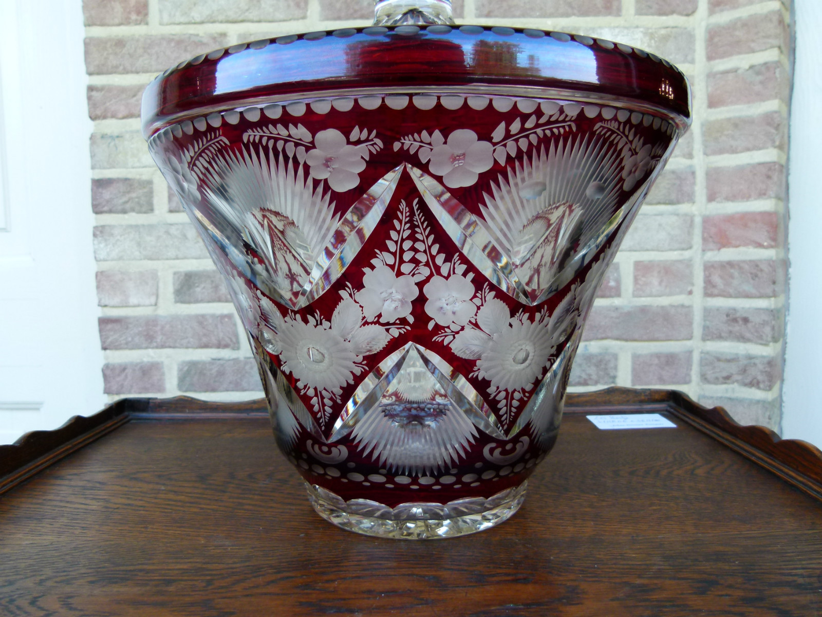 A very nice big  Bohemian crystal punchbowl.