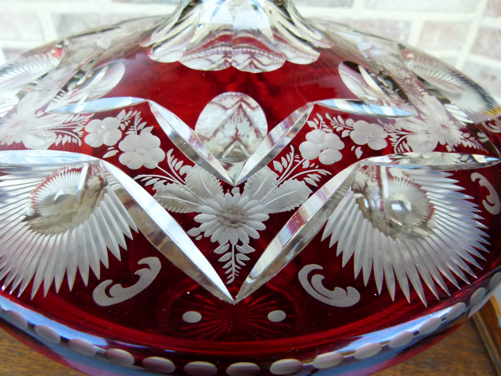 A very nice big  Bohemian crystal punchbowl.