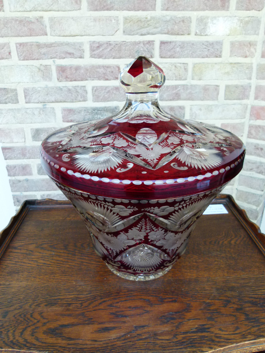 A very nice big  Bohemian crystal punchbowl.