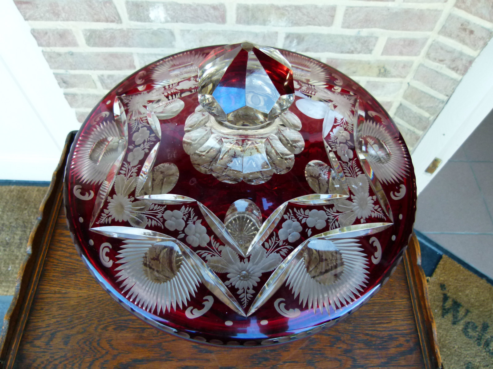 A very nice big  Bohemian crystal punchbowl.