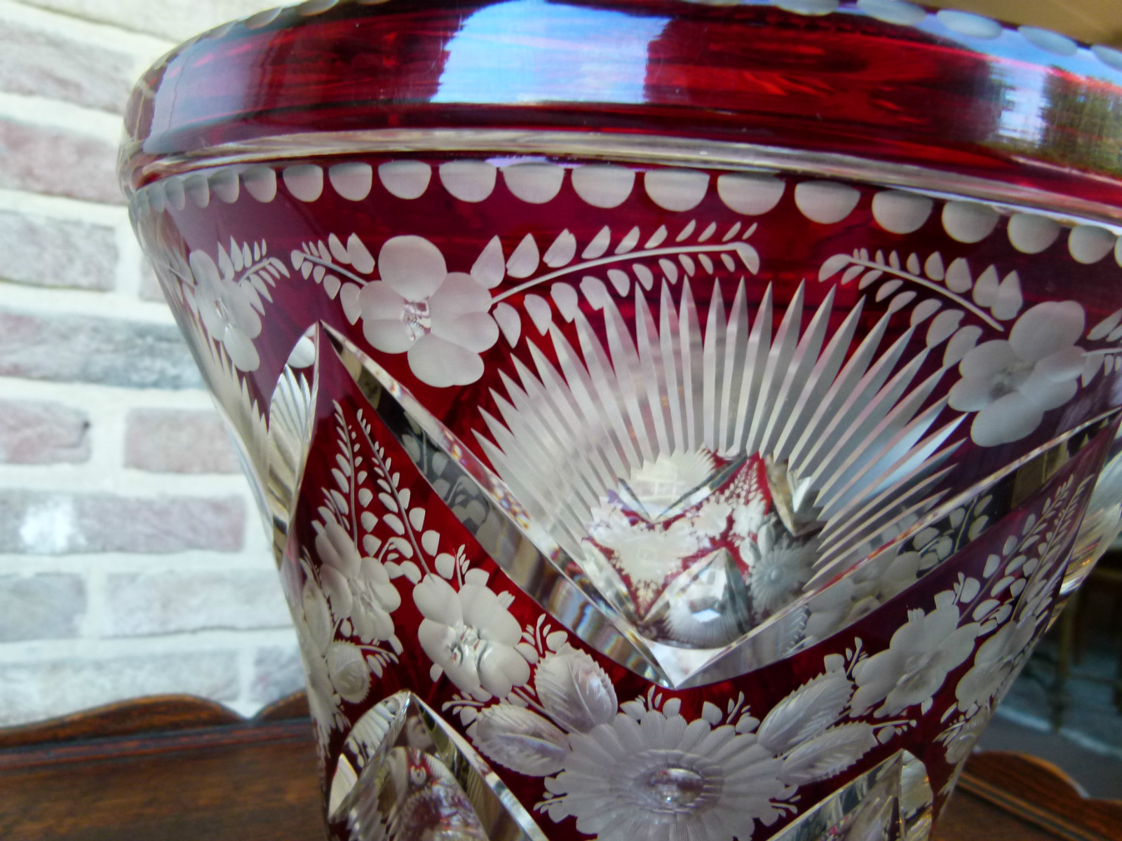 A very nice big  Bohemian crystal punchbowl.