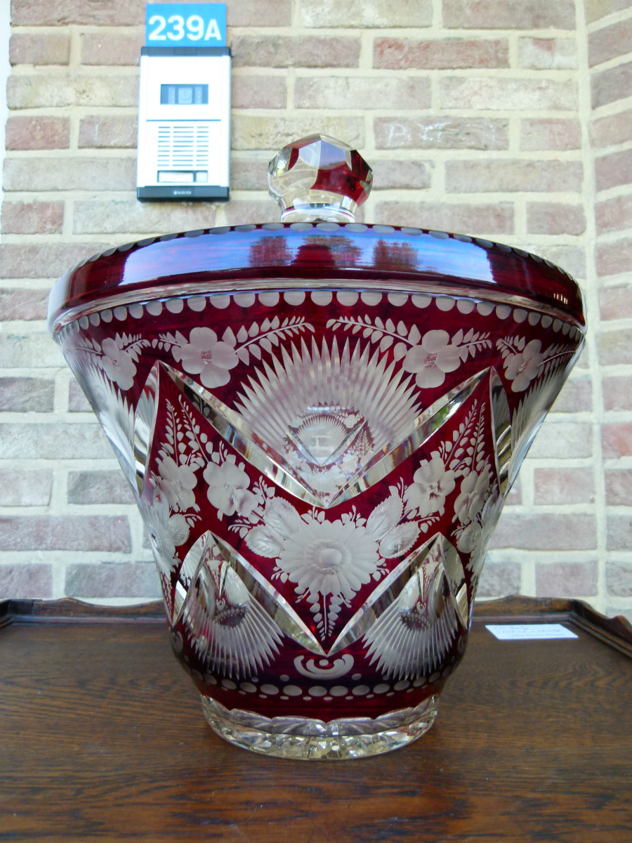 A very nice big  Bohemian crystal punchbowl.