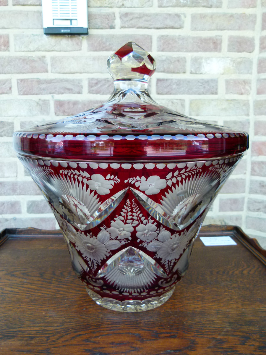 A very nice big  Bohemian crystal punchbowl.