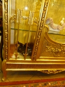 Louis 16 style display cabinet in gilded wood and plaster, France 1880