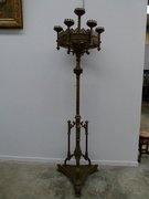 Religious style Church candelabra in bronze, Belgium,Liége 1852