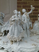 style A monumental group of a musical family in Volkstedt white porcelain, Germany 1940