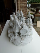 style A monumental group of a musical family in Volkstedt white porcelain, Germany 1940