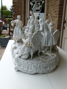 style A monumental group of a musical family in Volkstedt white porcelain, Germany 1940