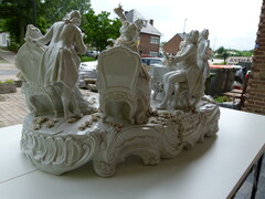 style A monumental group of a musical family in Volkstedt white porcelain, Germany 1940