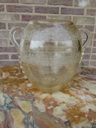 Art-deco style Daum Nancy etched vase  in glass, France 1920