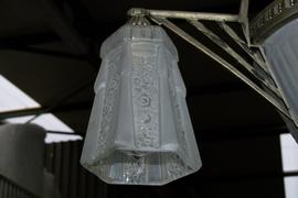 Art-deco style Lamp in silverplated bronze and glass, France 1925