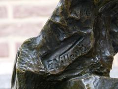 Art-nouveau style Bronze buste of a lady by E.Villanis in patinated bronze with foundry stamp, France 1890