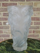 Art-nouveau style Opalescent glass vase with putti signed Cros in glass, France 1900