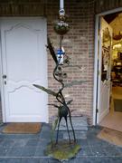 Art-nouveau style patinated bronze lamp with a bird in patinated bronze, France 1900