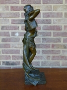 Art-nouveau style Sculpture by E.Villanis of a gipsy lady 