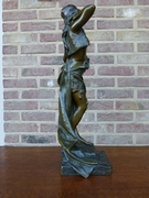 Art-nouveau style Sculpture by E.Villanis of a gipsy lady 