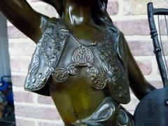 Art-nouveau style Sculpture by E.Villanis of a gipsy lady 