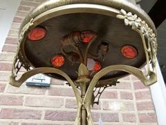 Art-nouveau style Table lamp  in bronze and glass, Austria 1890