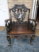 Asiatique style Armchair with marquetry in mother of pearl,wood, Asia,China 1920