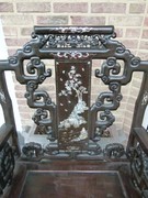 Asiatique style Armchair with marquetry in mother of pearl,wood, Asia,China 1920