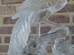 Asiatique style Pair sculptures of birds in rock crystal, China 1960