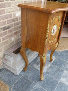 Barock style Dresden cabinet with gilded bronze and German porcelain plates in walnut, Germany 1880