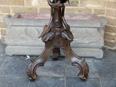 Barock style Nice carved pedestal with child in walnut, France 1880