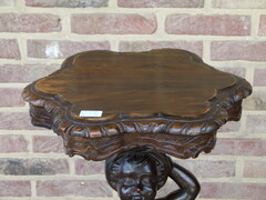 Barock style Nice carved pedestal with child in walnut, France 1880