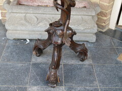 Barock style Nice carved pedestal with child in walnut, France 1880