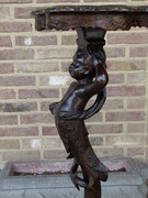 Barock style Nice carved pedestal with child in walnut, France 1880