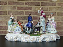 Bell epoque style German Scheibe Alsbach porcelain group of a musical, Germany 1930