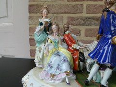 Bell epoque style German Scheibe Alsbach porcelain group of a musical, Germany 1930