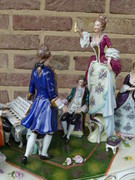 Bell epoque style German Scheibe Alsbach porcelain group of a musical, Germany 1930