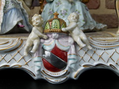 Bell epoque style German Sitzendorf porcelain group 