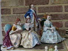 Bell epoque style German Sitzendorf porcelain group 