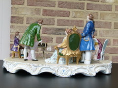 Bell epoque style German Sitzendorf porcelain group 